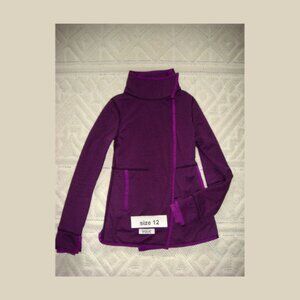 Ivivva Girl by Lululemon 🍋Big Business Wrap purple sherpa thumbholes size 12